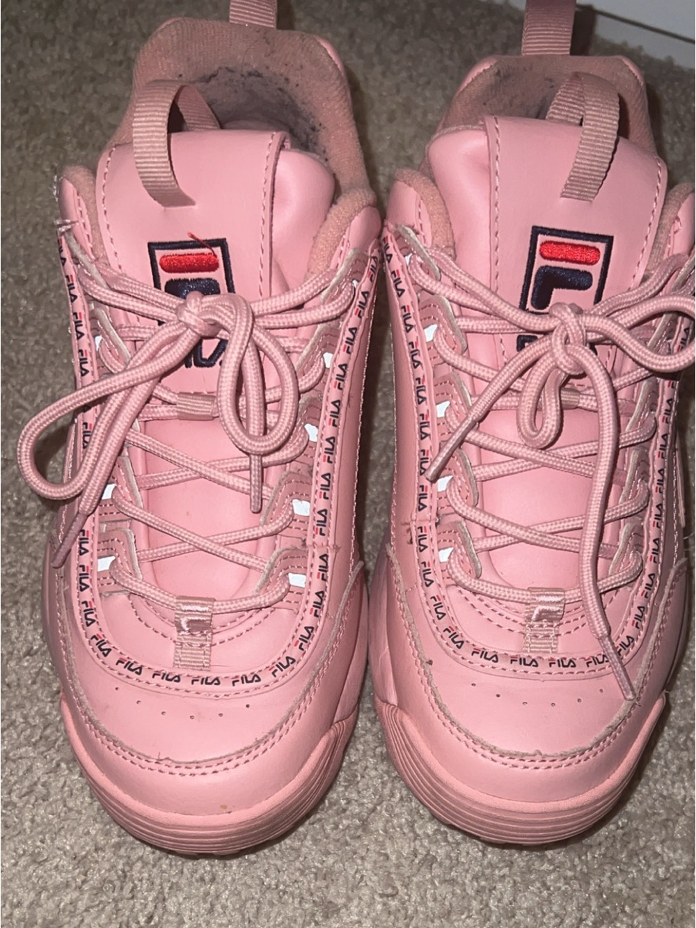 FILA Women’s Pink Logo Lace-Up Sneakers